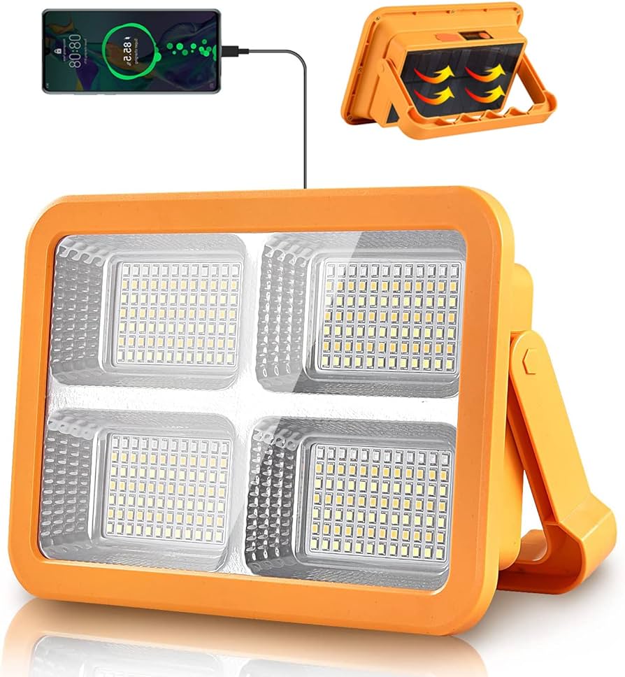 400W ,600wat and 800watt and 1000watt LED Solar Work Light 25000, 35000 nad 60000 MAH SOLOR POWER BANK WITHwith 4 Modes, Waterproof Portable Solar Power Outdoor Working Light