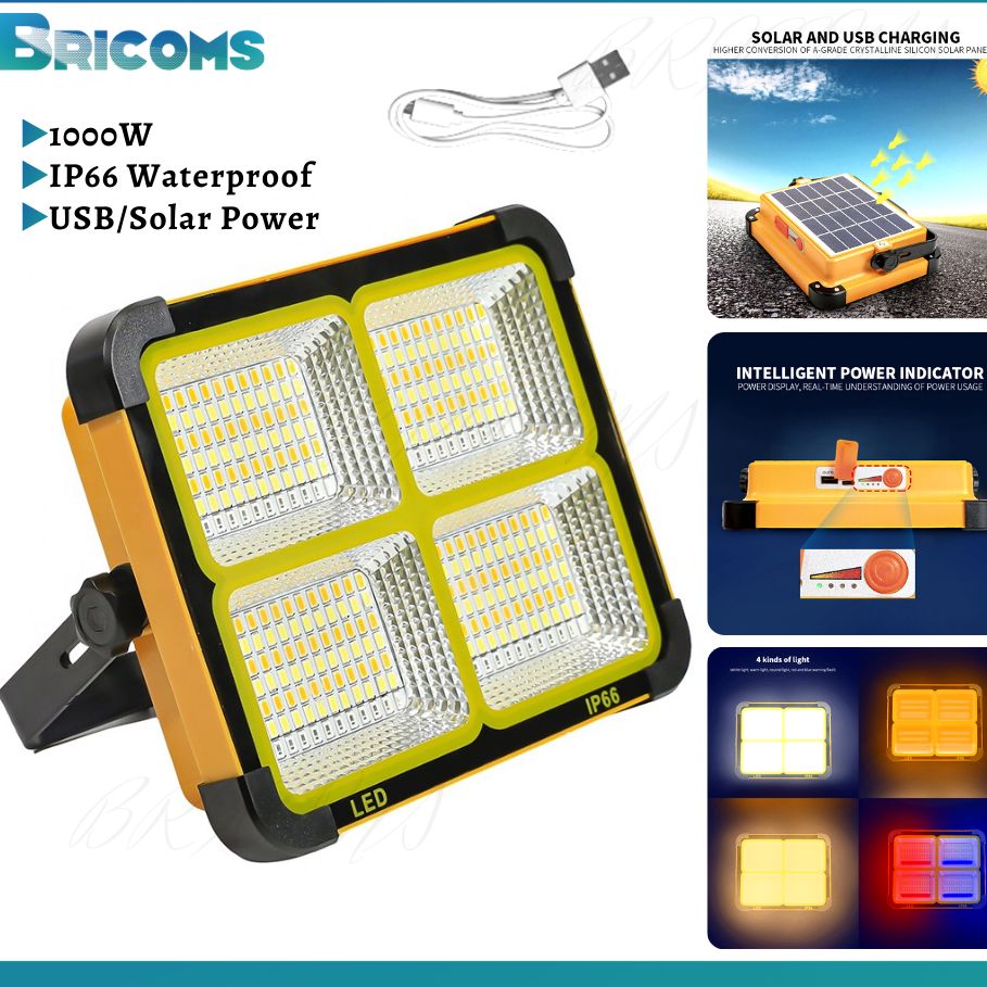 400W ,600wat and 800watt and 1000watt LED Solar Work Light 25000, 35000 nad 60000 MAH SOLOR POWER BANK WITHwith 4 Modes, Waterproof Portable Solar Power Outdoor Working Light