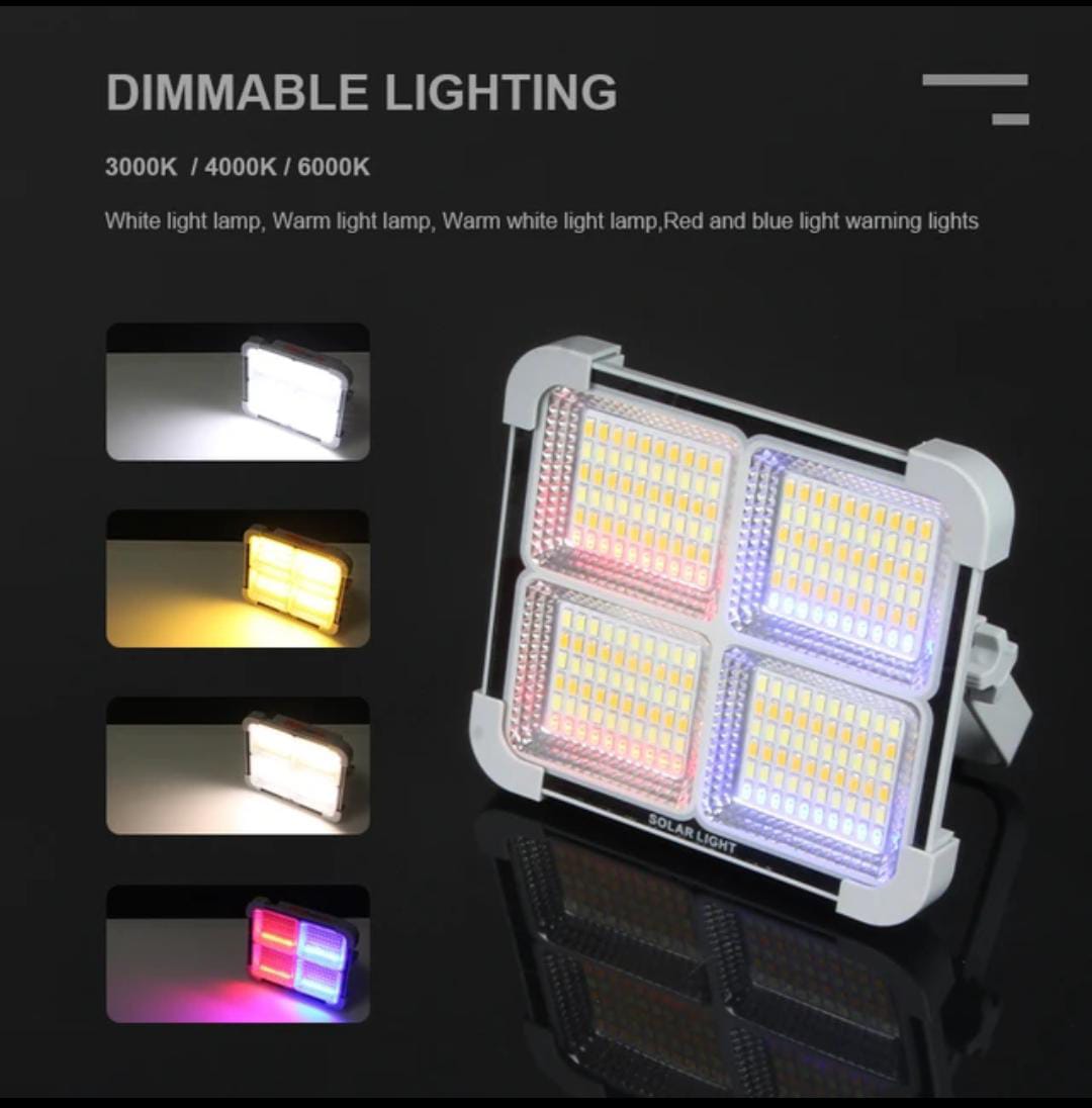 400W ,600wat and 800watt and 1000watt LED Solar Work Light 25000, 35000 nad 60000 MAH SOLOR POWER BANK WITHwith 4 Modes, Waterproof Portable Solar Power Outdoor Working Light